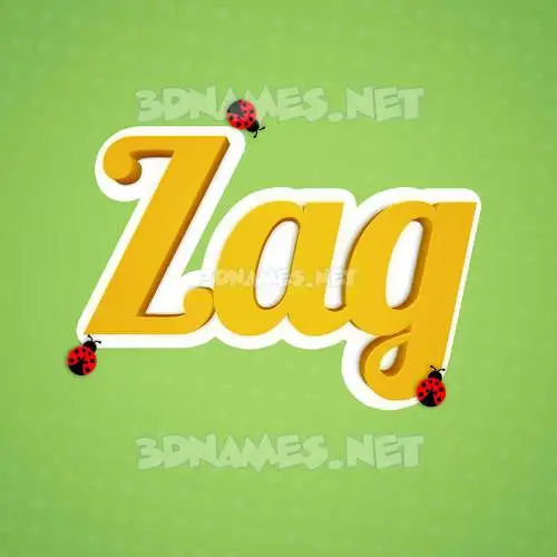zag in Ladybugs style - 3D name wallpaper