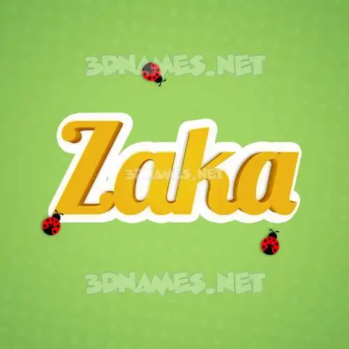 zaka in Ladybugs style - 3D name wallpaper