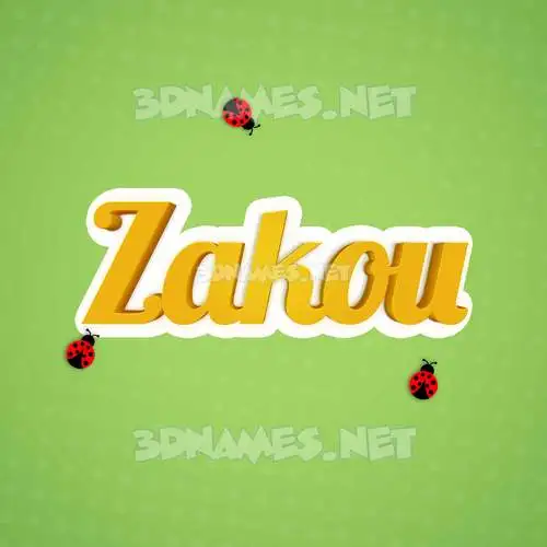 zakou in Ladybugs style - 3D name wallpaper