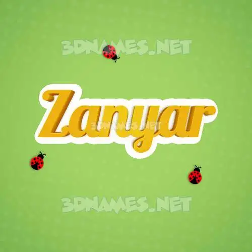 zanyar in Ladybugs style - 3D name wallpaper