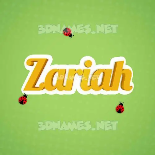 zariah in Ladybugs style - 3D name wallpaper