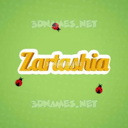 zartashia in Ladybugs style - 3D name wallpaper