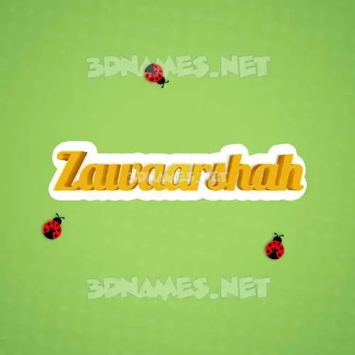 zawaarshah in Ladybugs style - 3D name wallpaper