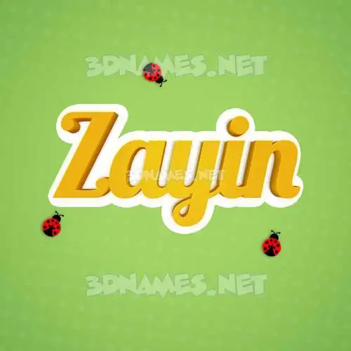 zayin in Ladybugs style - 3D name wallpaper