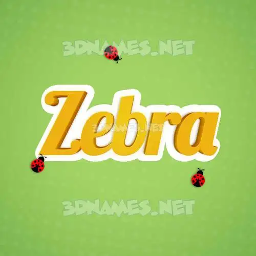 zebra in Ladybugs style - 3D name wallpaper