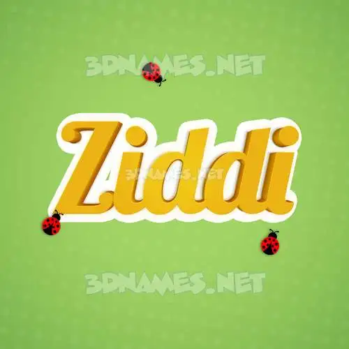 ziddi in Ladybugs style - 3D name wallpaper