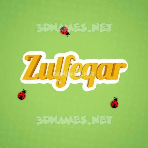 zulfeqar in Ladybugs style - 3D name wallpaper