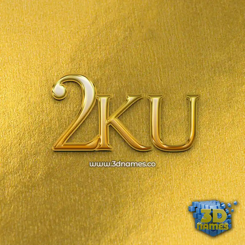 2ku in All Gold style - 3D name wallpaper 2ku in All Gold style - 3D name wallpaper