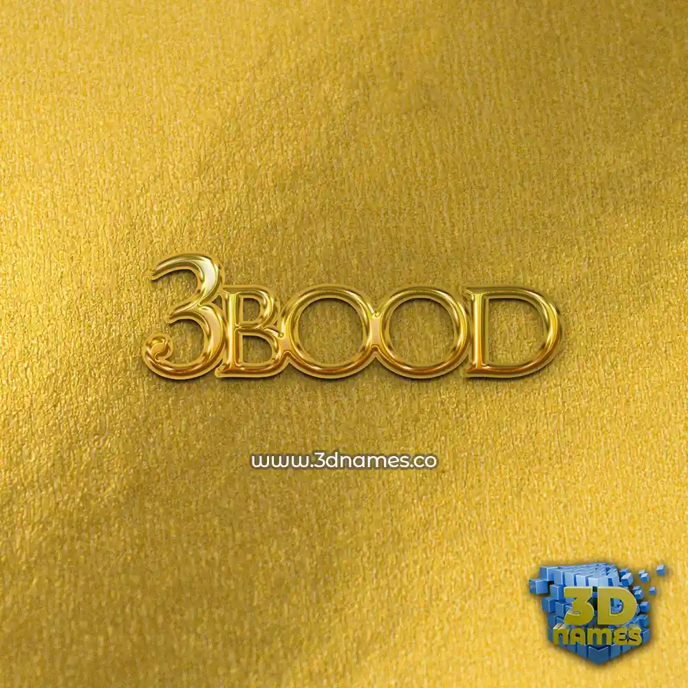 3bood in All Gold style - 3D name wallpaper