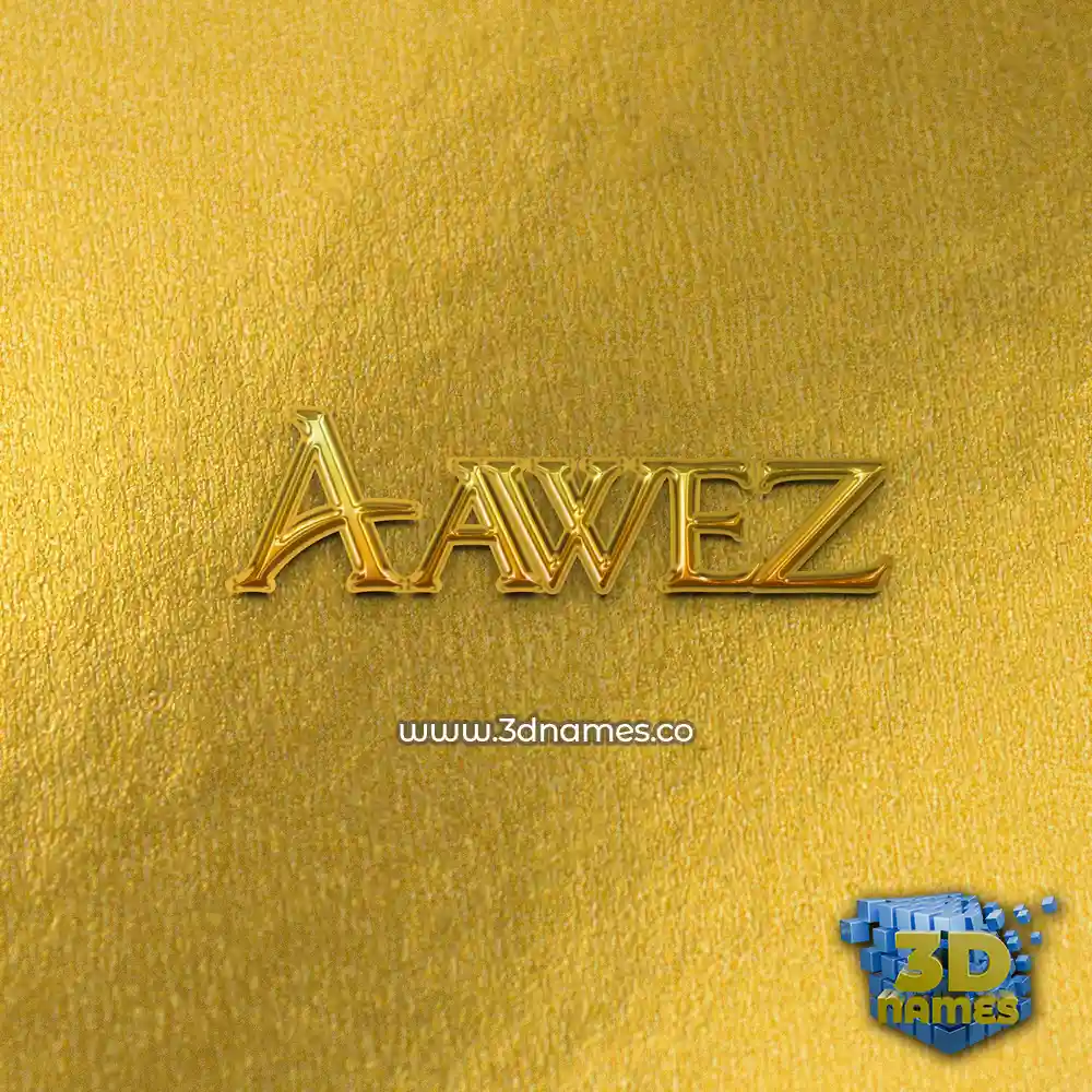 aawez in All Gold style - 3D name wallpaper aawez in All Gold style - 3D name wallpaper