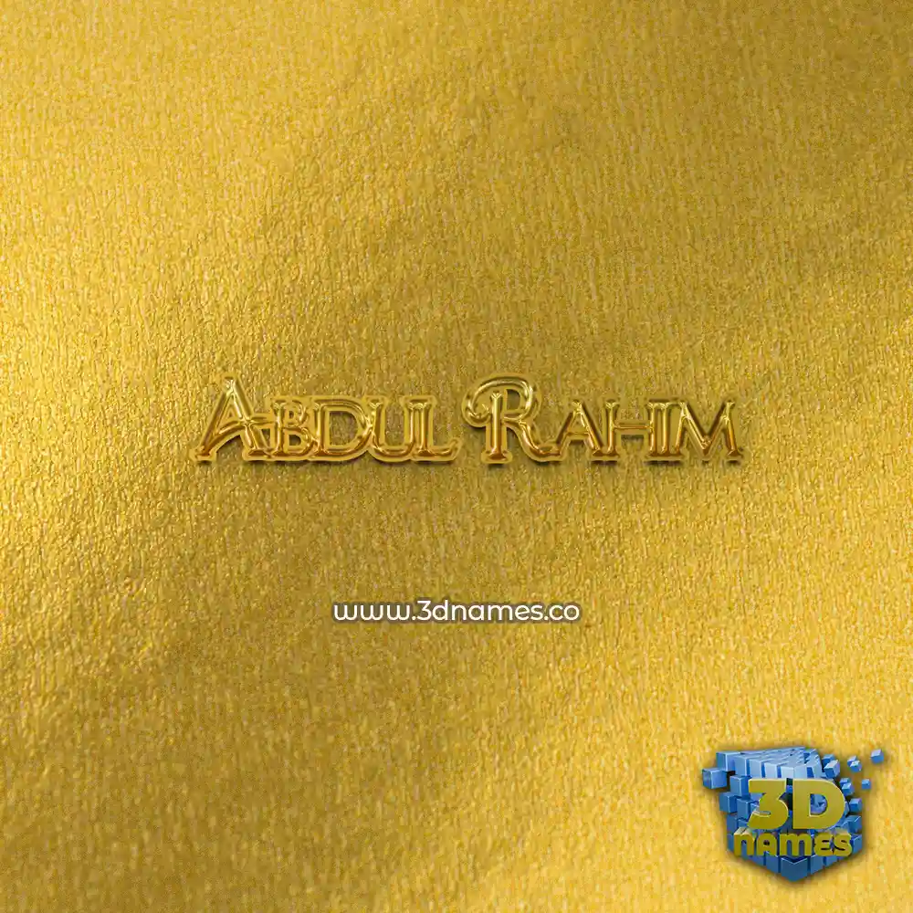 abdul rahim in All Gold style - 3D name wallpaper