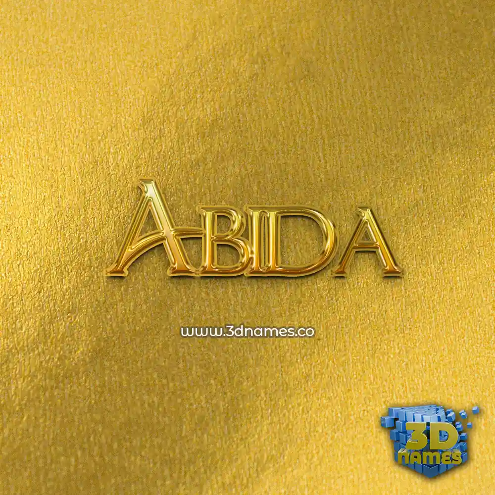 abida in All Gold style - 3D name wallpaper