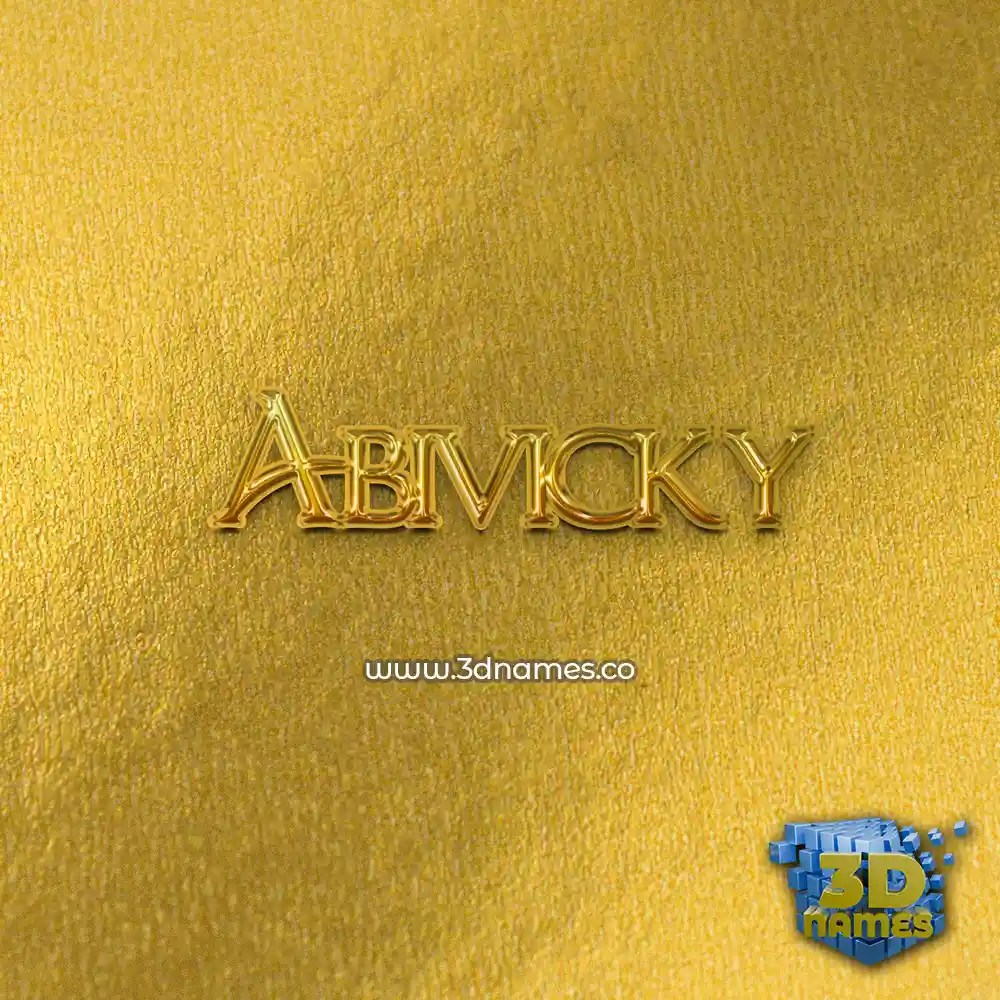 abivicky in All Gold style - 3D name wallpaper