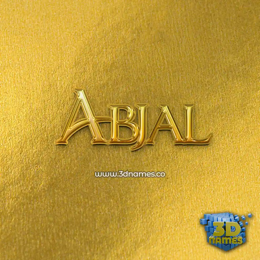 abjal in All Gold style - 3D name wallpaper abjal in All Gold style - 3D name wallpaper