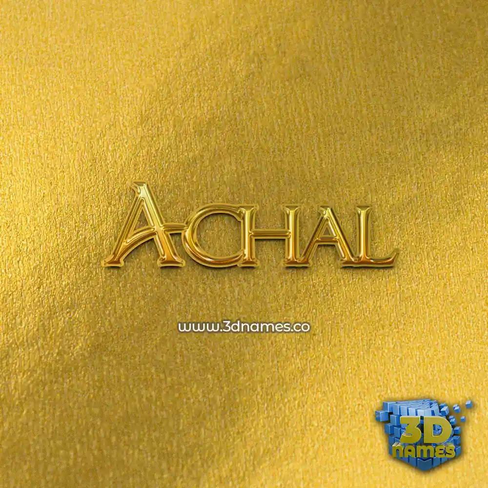 achal in All Gold style - 3D name wallpaper