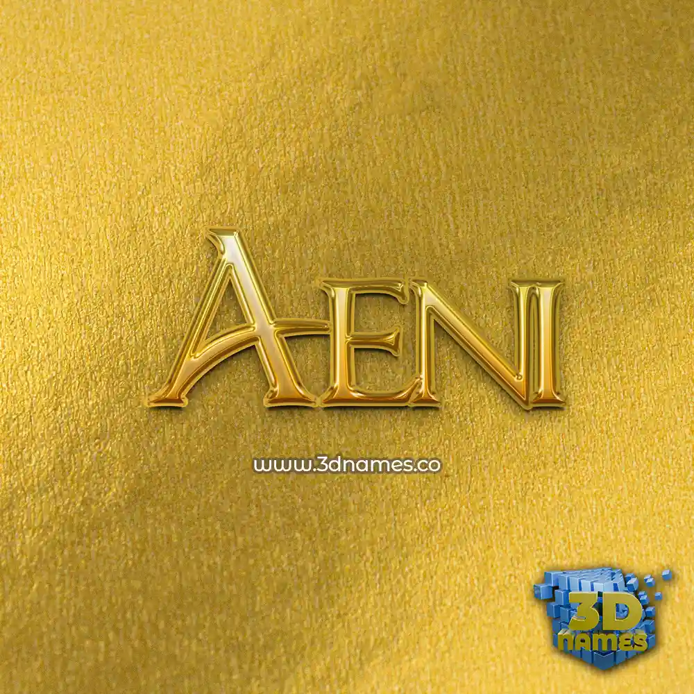 aeni in All Gold style - 3D name wallpaper