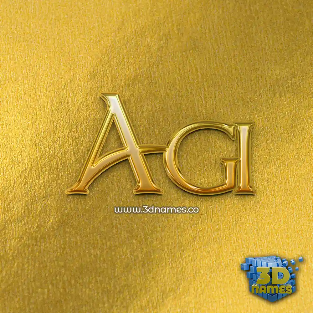 agi in All Gold style - 3D name wallpaper