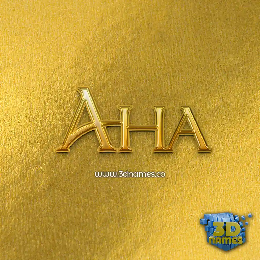 aha in All Gold style - 3D name wallpaper aha in All Gold style - 3D name wallpaper