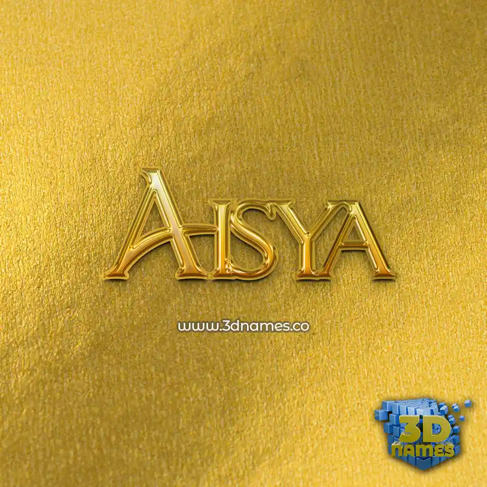 aisya in All Gold style - 3D name wallpaper