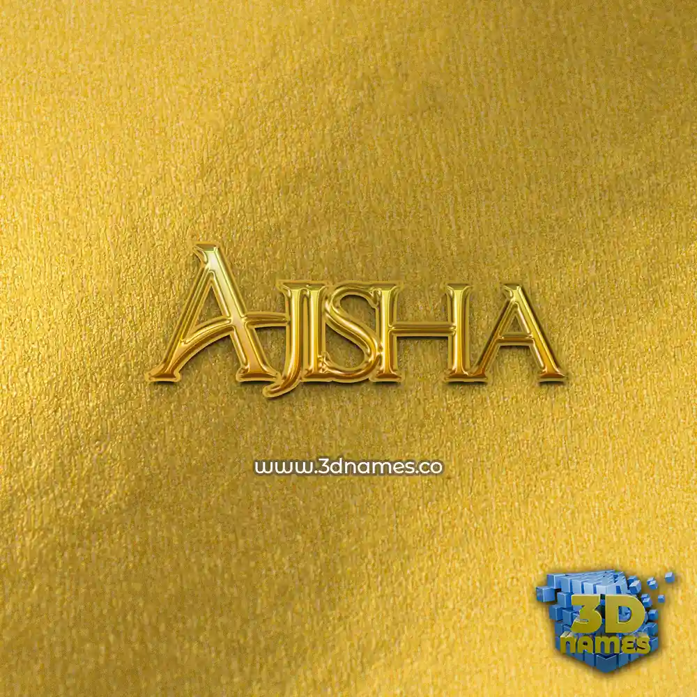 ajisha in All Gold style - 3D name wallpaper ajisha in All Gold style - 3D name wallpaper