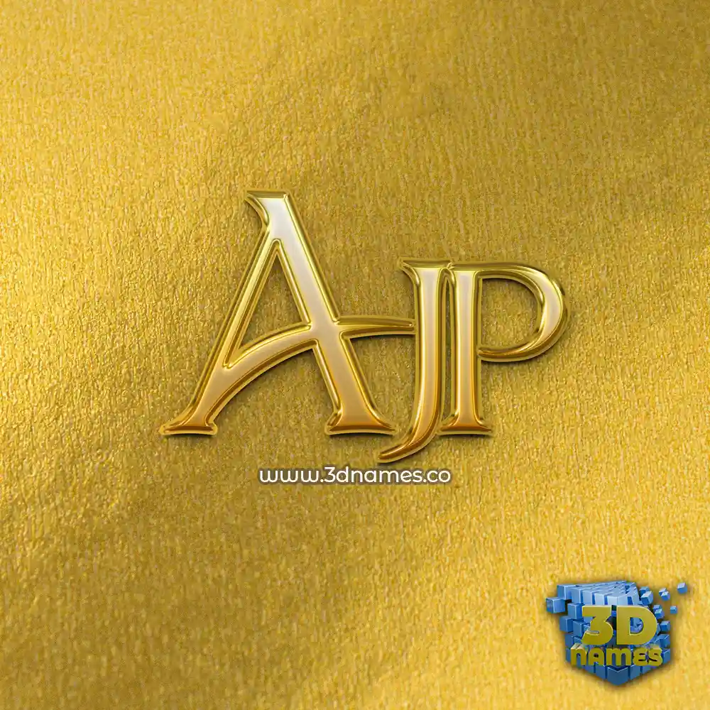 ajp in All Gold style - 3D name wallpaper