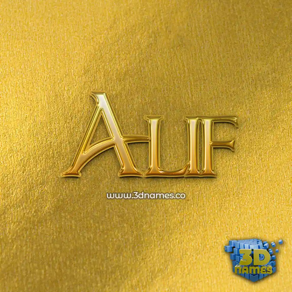 alif in All Gold style - 3D name wallpaper alif in All Gold style - 3D name wallpaper