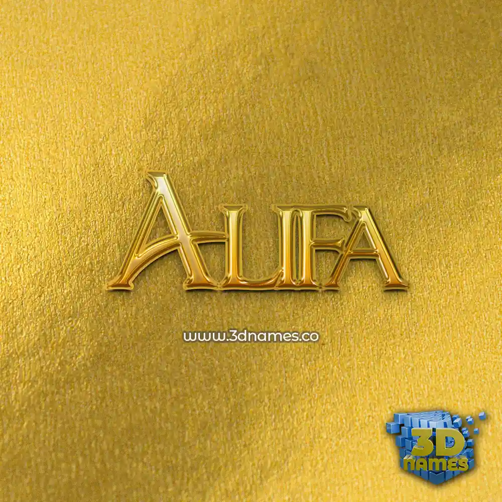 alifa in All Gold style - 3D name wallpaper