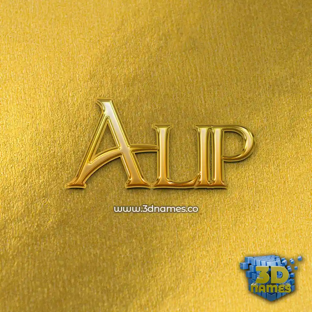 alip in All Gold style - 3D name wallpaper alip in All Gold style - 3D name wallpaper