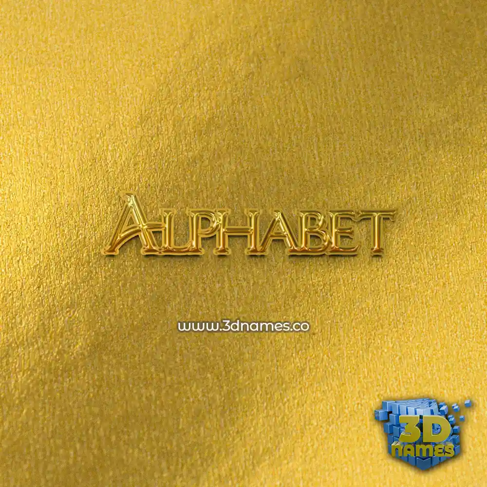 alphabet in All Gold style - 3D name wallpaper