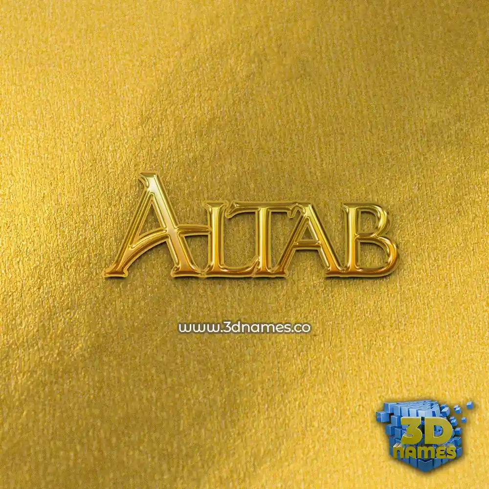 altab in All Gold style - 3D name wallpaper