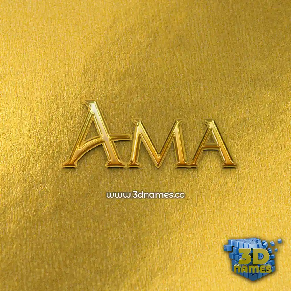 ama in All Gold style - 3D name wallpaper