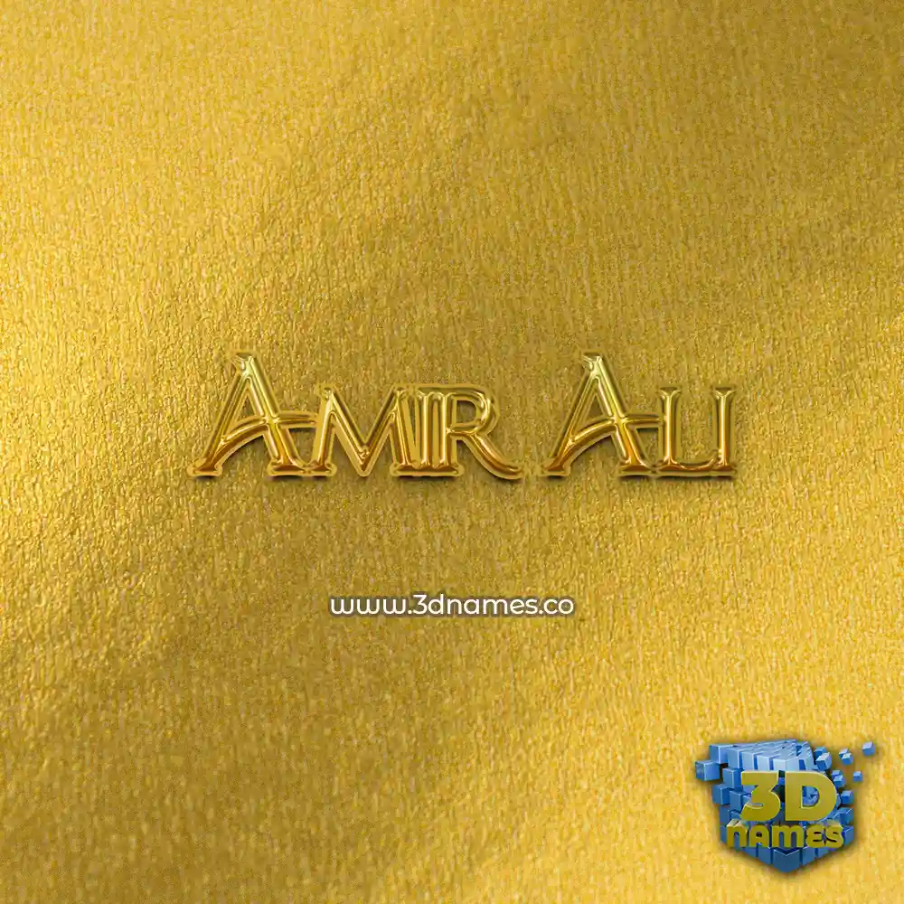 amir ali in All Gold style - 3D name wallpaper