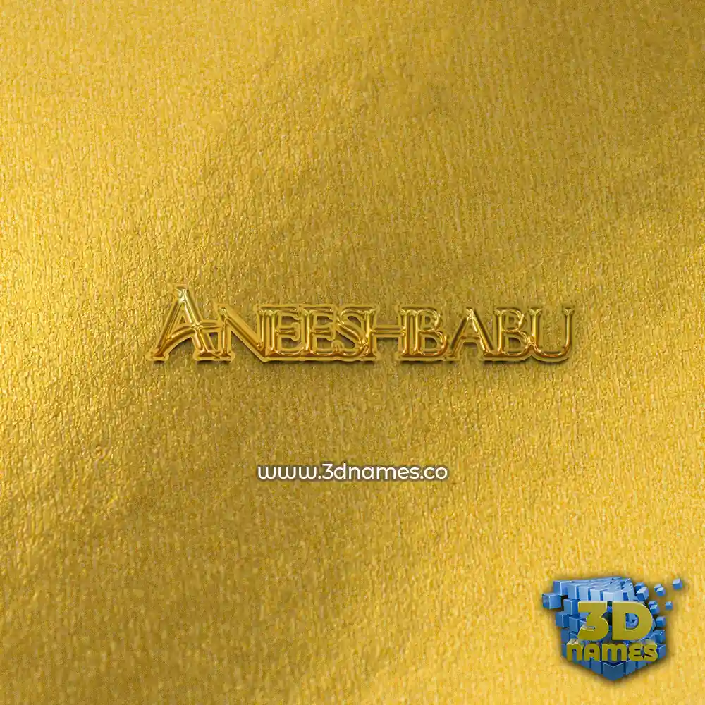 aneeshbabu in All Gold style - 3D name wallpaper aneeshbabu in All Gold style - 3D name wallpaper