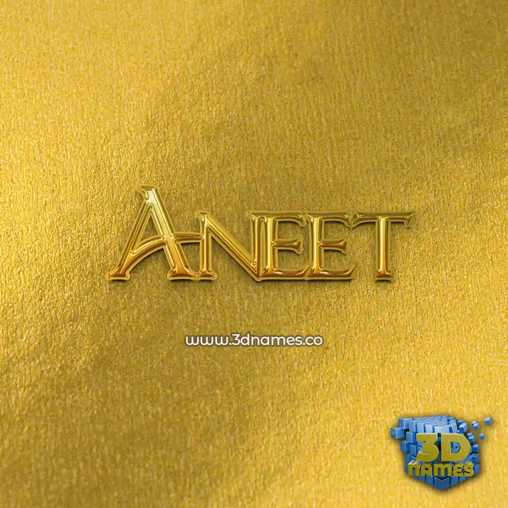 aneet in All Gold style - 3D name wallpaper