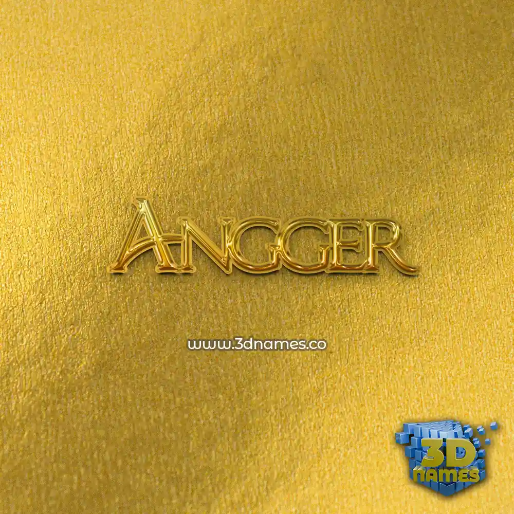angger in All Gold style - 3D name wallpaper