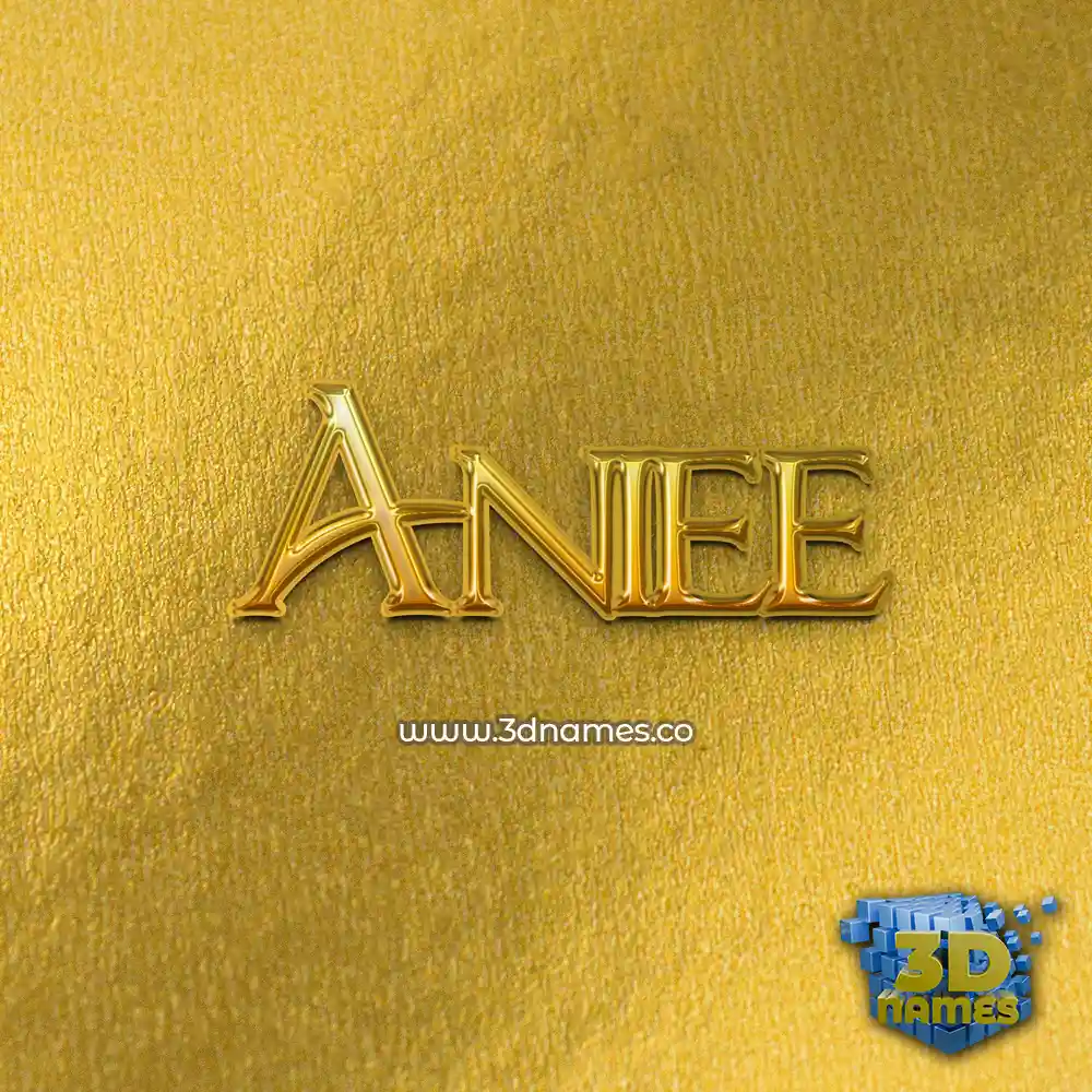aniee in All Gold style - 3D name wallpaper