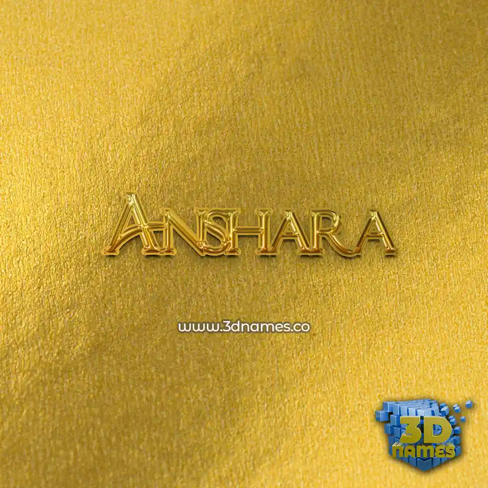 anshara in All Gold style - 3D name wallpaper