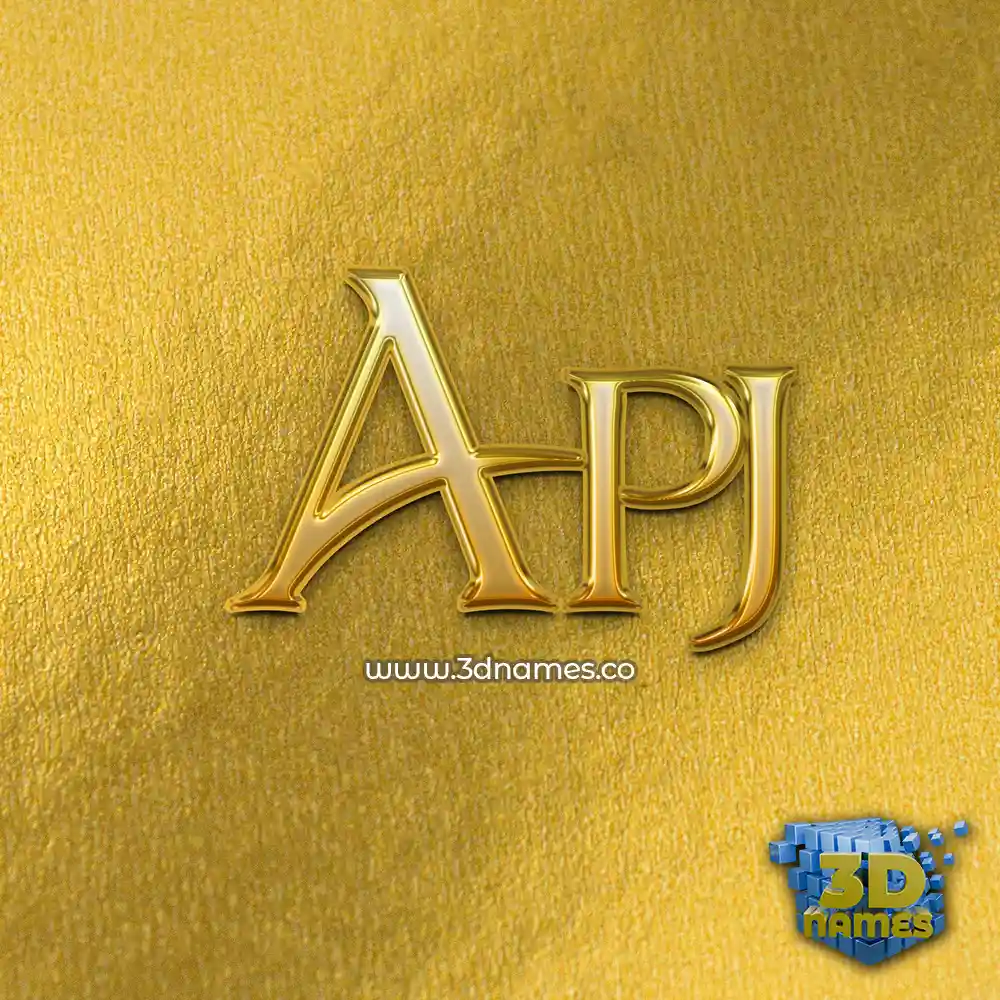 apj in All Gold style - 3D name wallpaper apj in All Gold style - 3D name wallpaper