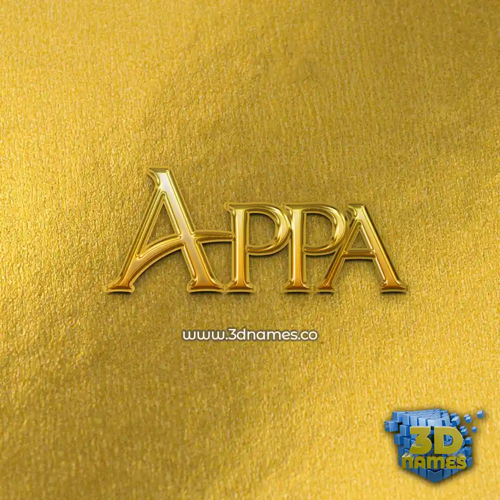 appa in All Gold style - 3D name wallpaper