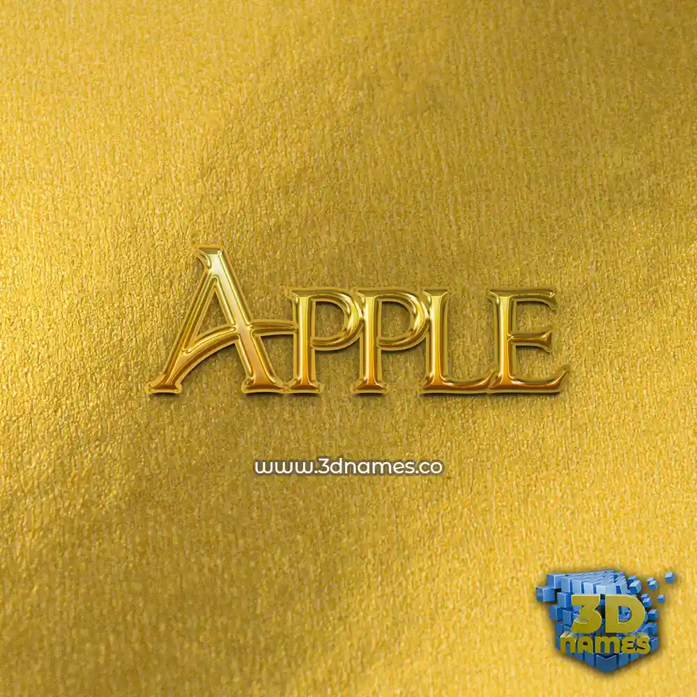 apple in All Gold style - 3D name wallpaper