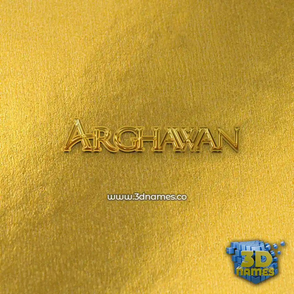 arghawan in All Gold style - 3D name wallpaper