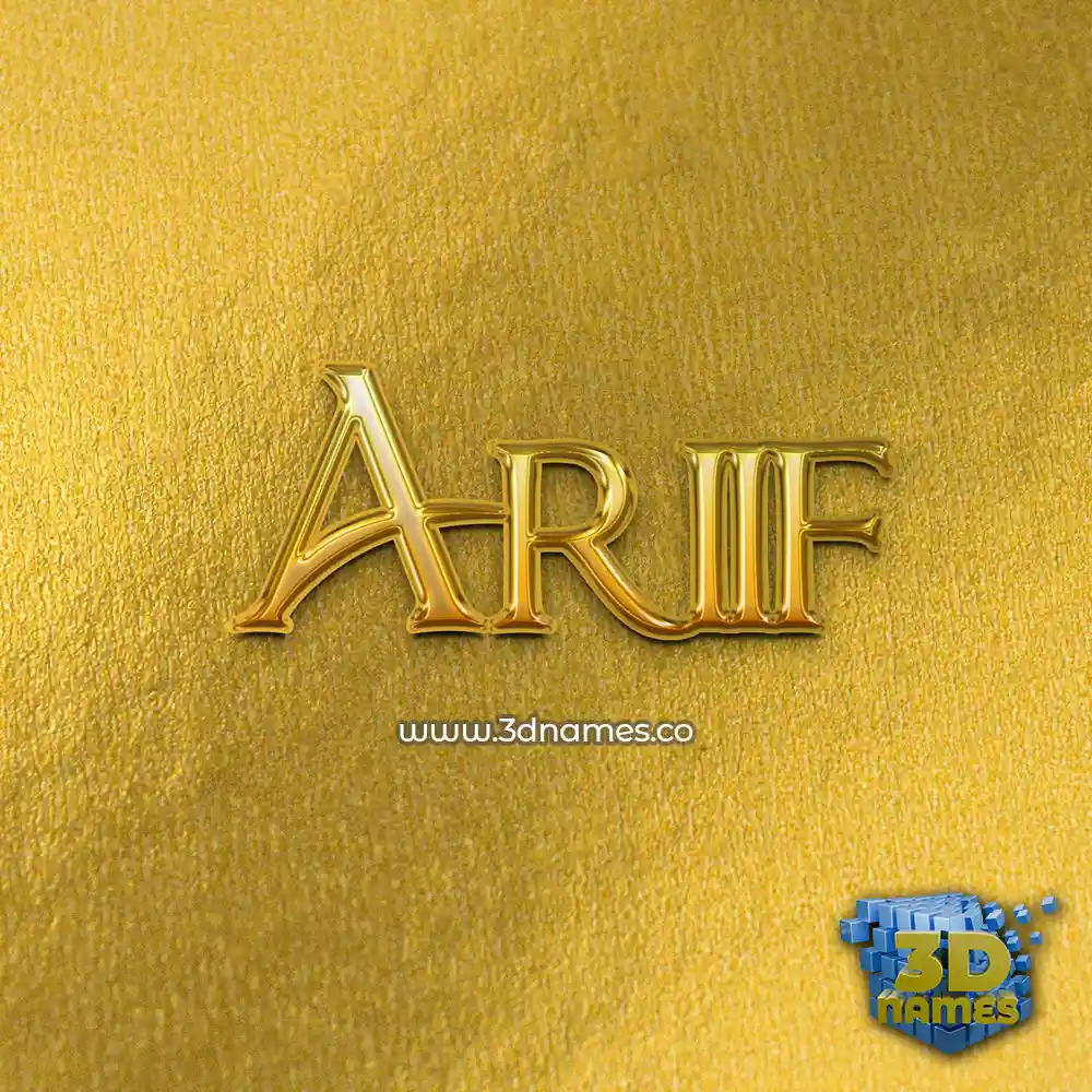 ariif in All Gold style - 3D name wallpaper