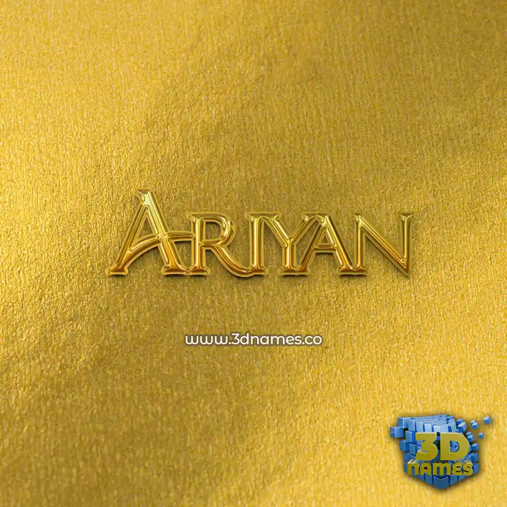 ariyan in All Gold style - 3D name wallpaper