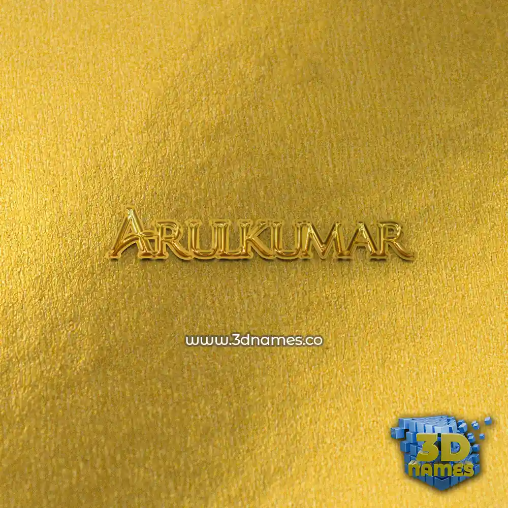 arulkumar in All Gold style - 3D name wallpaper