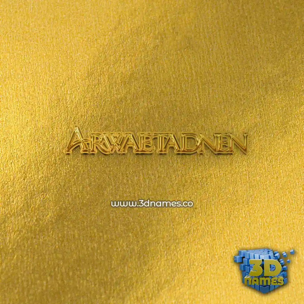 arwaetadnen in All Gold style - 3D name wallpaper