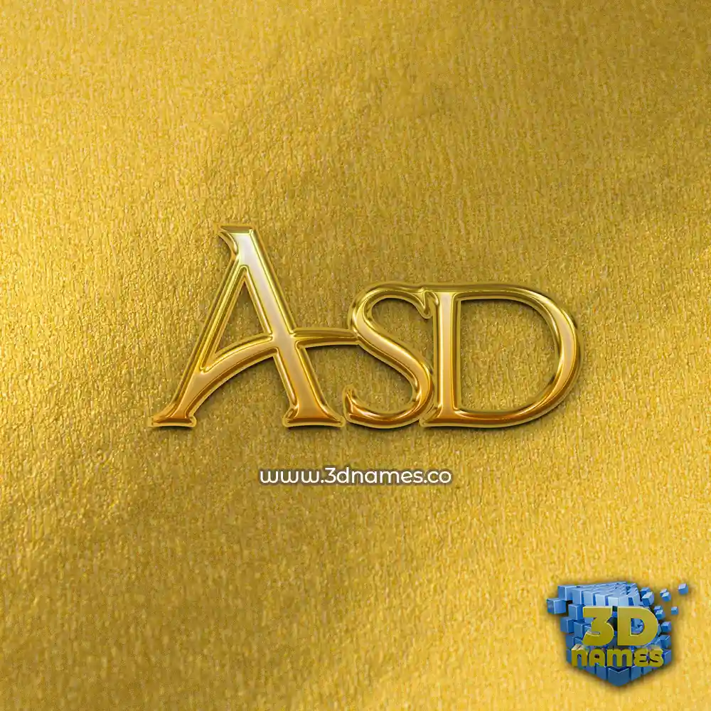 asd in All Gold style - 3D name wallpaper