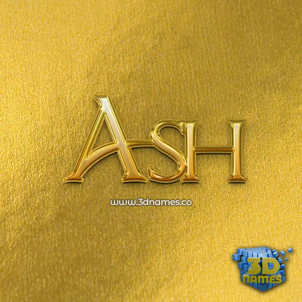 ash in All Gold style - 3D name wallpaper
