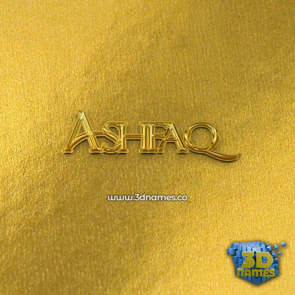ashfaq in All Gold style - 3D name wallpaper ashfaq in All Gold style - 3D name wallpaper