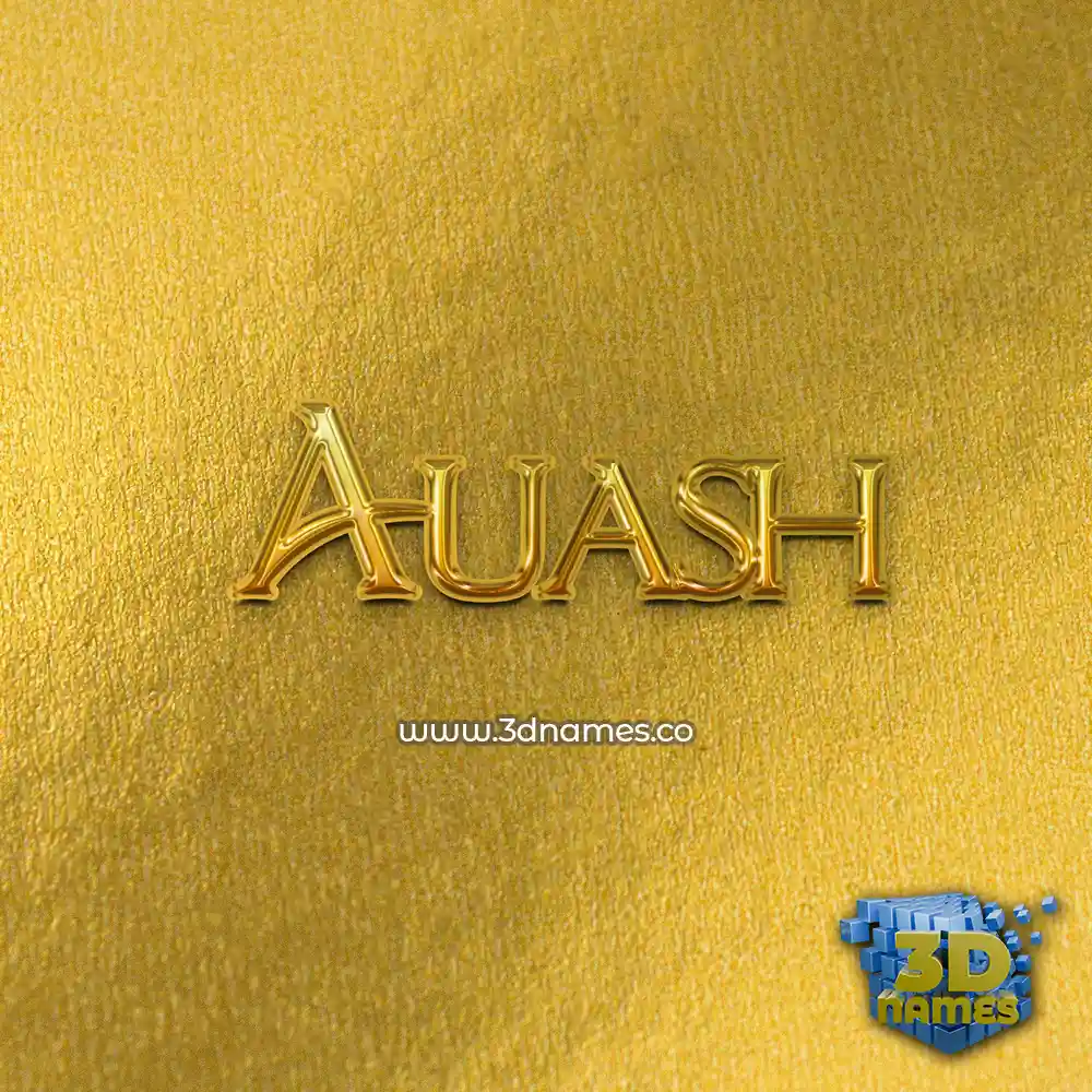 auash in All Gold style - 3D name wallpaper
