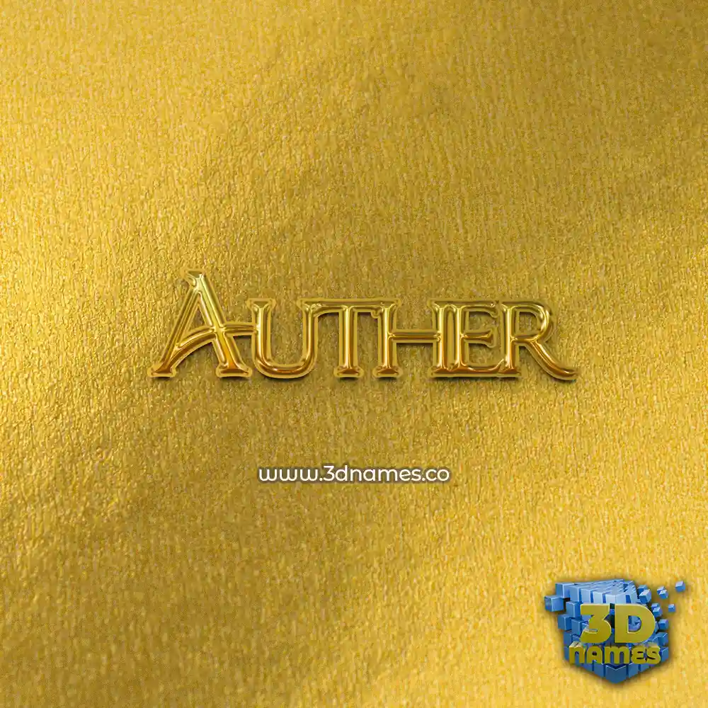auther in All Gold style - 3D name wallpaper auther in All Gold style - 3D name wallpaper